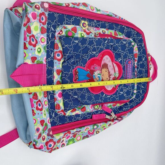 Vintage 2004 Strawberry Shortcake Backpack & Coin Pouch Kids School Bag Flowers - Picture 12 of 14